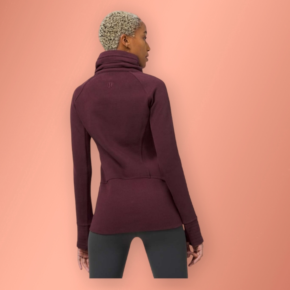 Lululemon Radiant Jacket II Cassis Cotton Fleece Size 6 - Picture 7 of 11